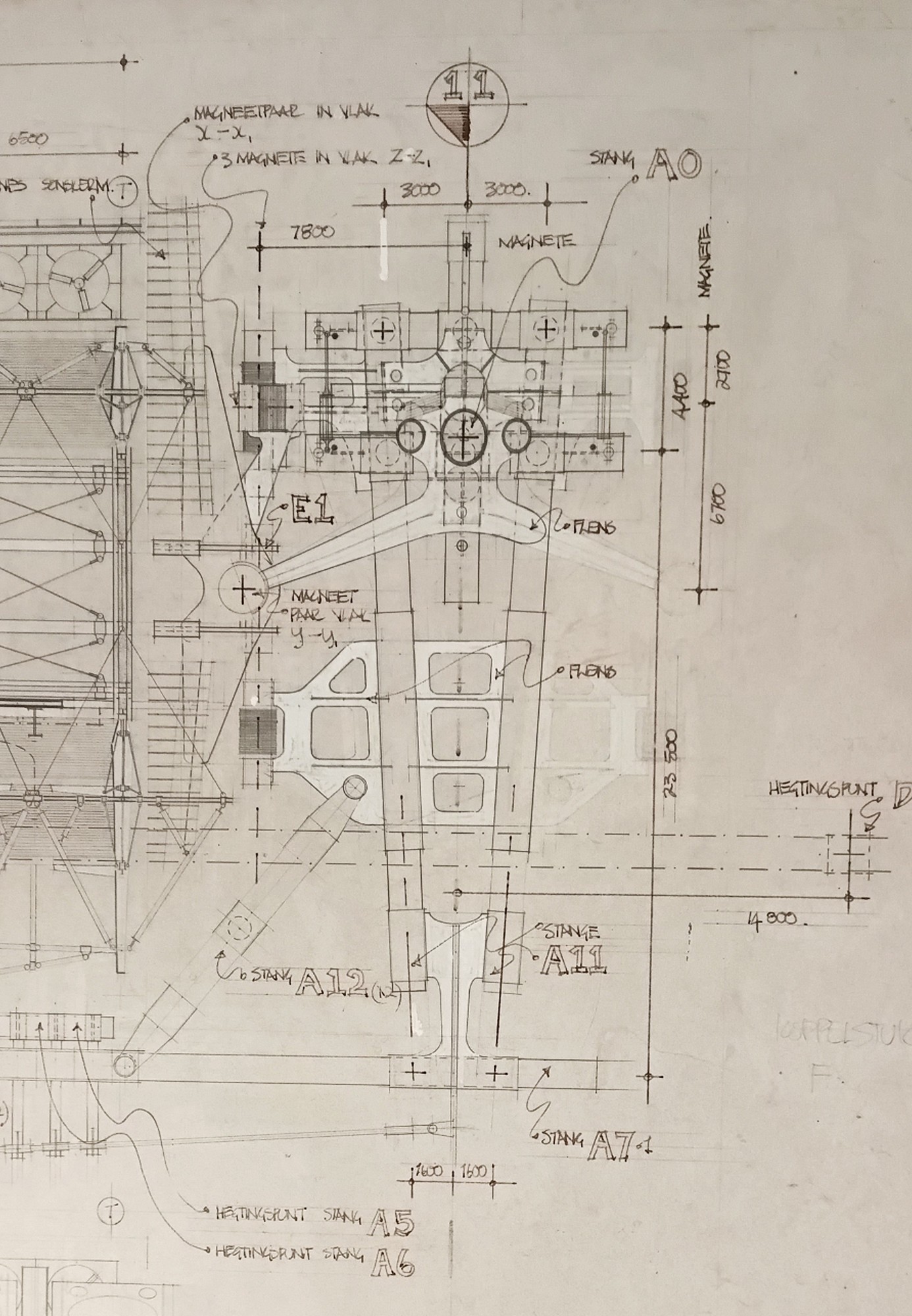 Earthquake Emergency Centre, San Francisco — magnet suspension detail drawing